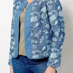 Isaac Mizrahi Live! Quilted‎ Jacket Denim Floral, Size 2XL Photo 0