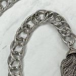 Silver Tone Open Buckle Tassel Metal Chain Link Belt One Size (OS) Y2K ✨ Photo 10