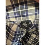 Tomas Maier Plaid Shirt Dress Long Sleeve Collared Button Down Italian SIZE 4 Blue Photo 4