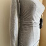 Aritzia  TNA Ruched Long Sleeve Mini Dress in Heather Grey – XS  Photo 2