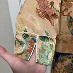 ZARA  TRF Collection Tan Oriental Floral Print Satin  Kimono Duster Dress Photo 6