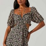 ASTR 💕💕 Floral Ruffle Cutout Midi Dress ~ Black Lilac Ditsy Medium M NWT Photo 2