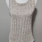 Ellen Tracy Sand Marled Crewneck Sweater Tank Size Medium Photo 0