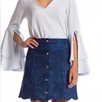 Sugar Lips Sugar + Lips Suede Scalloped Hem Mini Skirt Size Small Photo 0