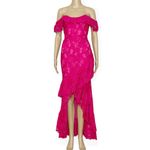Lovers + Friends Rosewater Off-Shoulder Embroidered Lace Gown, Hot Pink, XXS Photo 6