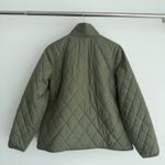 LL Bean Cozy Quilted Jacket Women Large Petite Green Olive Barn Riding Preppy Photo 2