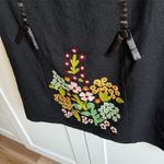 Persaman New York Women's Black Floral Embroidered mini Length Wool Skirt 4 Black Photo 1