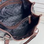 Franco Sarto  Faux Leather Large Tote Shoulder Bag Black Brown Photo 8