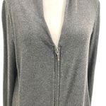 Eileen Fisher  Full-Zip Long Sleeve Stretch Sweater Pockets Gray size Small Photo 1