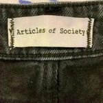 Articles of Society black jean sz 28 frayed straight leg high rise grunge goth Photo 4