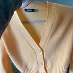 Missguided Light Orange Cropped Button Down Sweater Photo 1