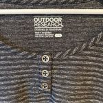 Outdoor Research Striped Women's Mikala Long Sleeve Henley Top Black Gray Large Photo 8