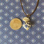 Handmade celestial porcelain heart bead & Czech leaf unique boho fairy whimsical necklace🌙🌀🌟 Photo 6