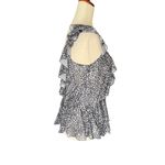 Willow & Root Cheetah Print Sleeveless Surplice Ruffle Top Black Size M Photo 3