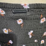 Billabong Boho Off Shoulder Floral Square Neck Long Sleeve Crop Top Black Size S Photo 6