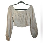 Japna  Cream Puff Sleeve Smocked Corset Blouse Photo 0