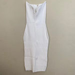 House Of CB  Oriana Strapless White Ribbed knit Stretch Bodycon Midi Dress NWO XL Photo 4