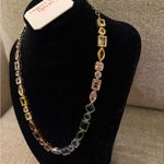 Camila Coelho NWT Gemstone Jewel Bejeweled Multicolor Rainbow Gold Necklace Photo 2