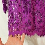 For Love & Lemons  Fuchsia Purple Lace Dress Womens S Sheer Bodycon Long Sleeve Photo 3