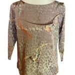 Vintage 80s dressy colorful leopard blouse Size 4 Photo 0