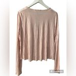 BCBGMAXAZRIA NWT BCBG Lace Insert Top Shirt Blouse Bare Nude Sz Med Long Sleeve Retail $130 Photo 2