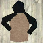 Free Planet  Beige Black Pullover Lightweight Hoodie Long Sleeve Henley Size S Photo 7