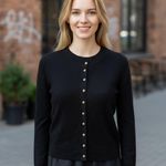 NWT Zara Black Knit Cardigan with Gold Buttons Photo 0