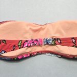 No Boundaries  Pink Floral Ruffle Bandeau Swim Sports Bra Bikini Top L Large Photo 1