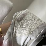 Nation Ltd  Womens Long Sleeve Blouse Size Small Gray Rib Knit Crocheted Lace Photo 6