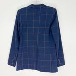 Aritzia  Babaton Samuel Double Breasted Check Blazer Size 0 Navy Red Photo 6