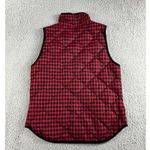 J Crew Vest Women Medium Plaid Puffer Full Zip Red Photo 2