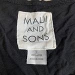 MAUI AND SONS Large Black Flowy Tank Top Beach Vintage Graphic Top Blouse Soft Black Photo 2