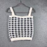 Willow & Wind Sweater Tank Top Women Small Houndstooth Knit Sleeveless White Photo 1
