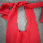 Free People Beach Open Back Knit Halter Top Women's Medium Coral Pink Tie Bow Photo 1
