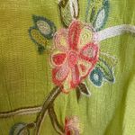 Figueroa & Flower Green Embroidered Boho Button Down Shirt M Floral Top Size M Photo 5