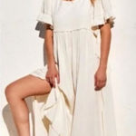 Free People  la vie ruffle sleeve cotton maxi dress Photo 0