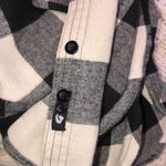 Burnside  black & white plaid flannel button down shirt size small Photo 9