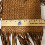 Anthropologie MAX & JAN Brown Woven Fringe Leather Crossbody Shoulder Bag - Brown Lined NWOT Photo 12