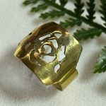 Vintage open work rose brass tone ring Gold Size 13 Photo 0