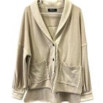 Blue B Cream Tan Button Up Double Pocket Collared Jacket Womens Large Photo 7