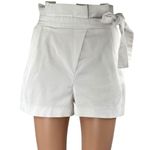 ZARA Women's White High Waisted Tie Waist Paperbag Casual Mini Shorts Size XS Photo 0