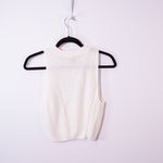 Reformation Lilac Linen Blend Stretch Knit Crew Neck Sleeveless Sweater Ivory M Photo 3