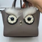 Kate Spade New York Owl Top Handle Crossbody Bag Taupe Saffiano Leather Photo 3