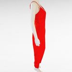 Anthropologie Adelyn Rae Poppy Red Double Strap Tapered Leg Jumpsuit Size Large Photo 4