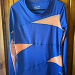 FILA  Sport Blue & Orange mesh paneling long-sleeve athletic running shirt size L Photo 0
