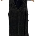 Rachel Rachel Roy Women's Metallic Pleated Blouse Tank Top Size Medium New Black Photo 2