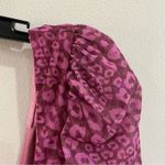 Oh Polly  Purple Leopard Print Mesh Ruched Bodycon Dress Size 2 Photo 3