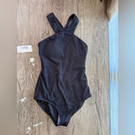 Shoshanna ‎ Black Plisse High Neck One Piece Swimsuit Size 8 NWT Photo 2