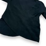 Moth Anthropologie Black Faux Wrap Ribbed Knit Sweater Photo 3