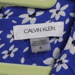 Calvin Klein Blue Floral Faux Wrap Midi Dress Sz 8 Photo 5